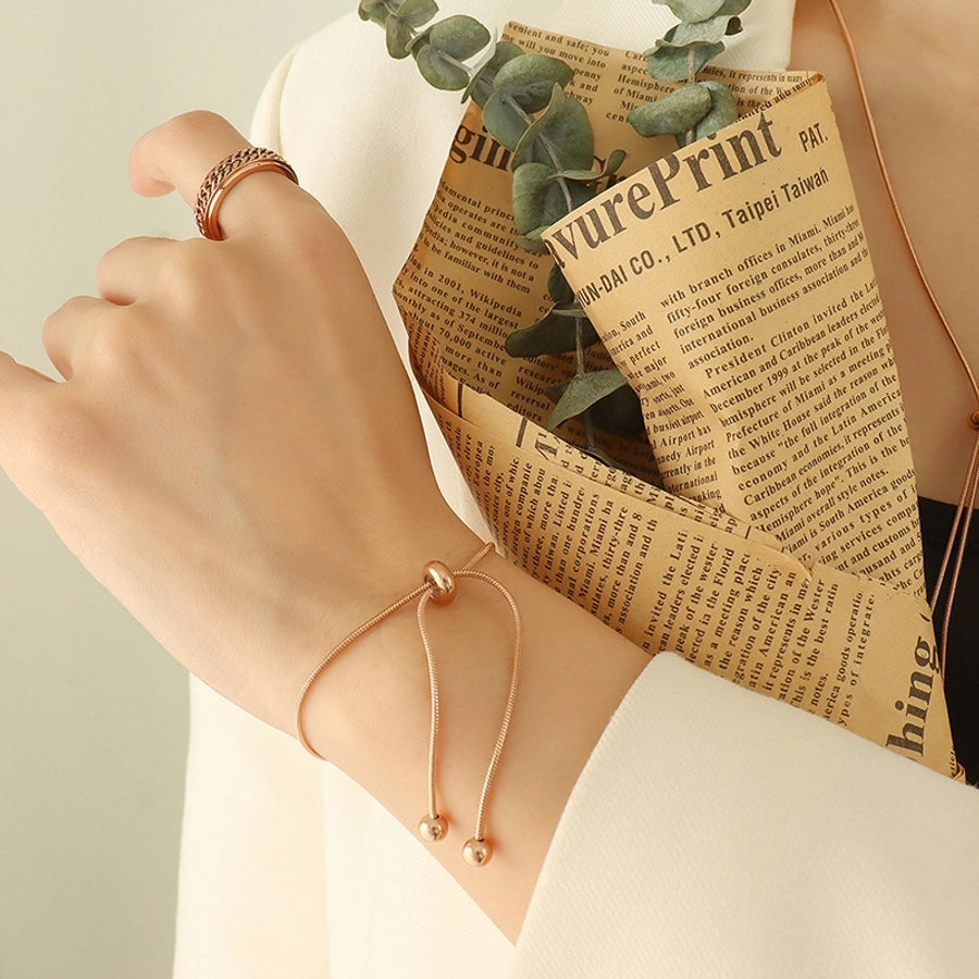 Elegant Solid Color Gold Bracelet Necklace