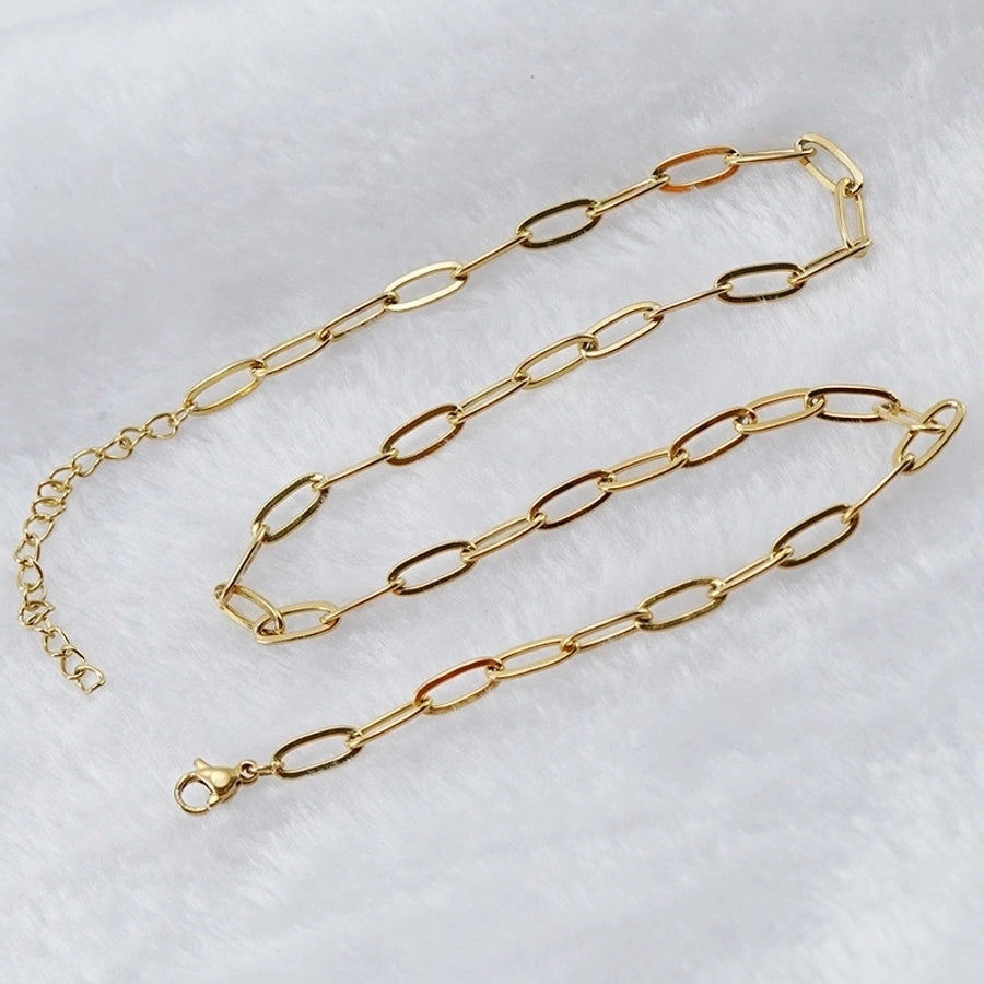 Fashion Geometric 18k Gold Plated Stainless Steel Necklace