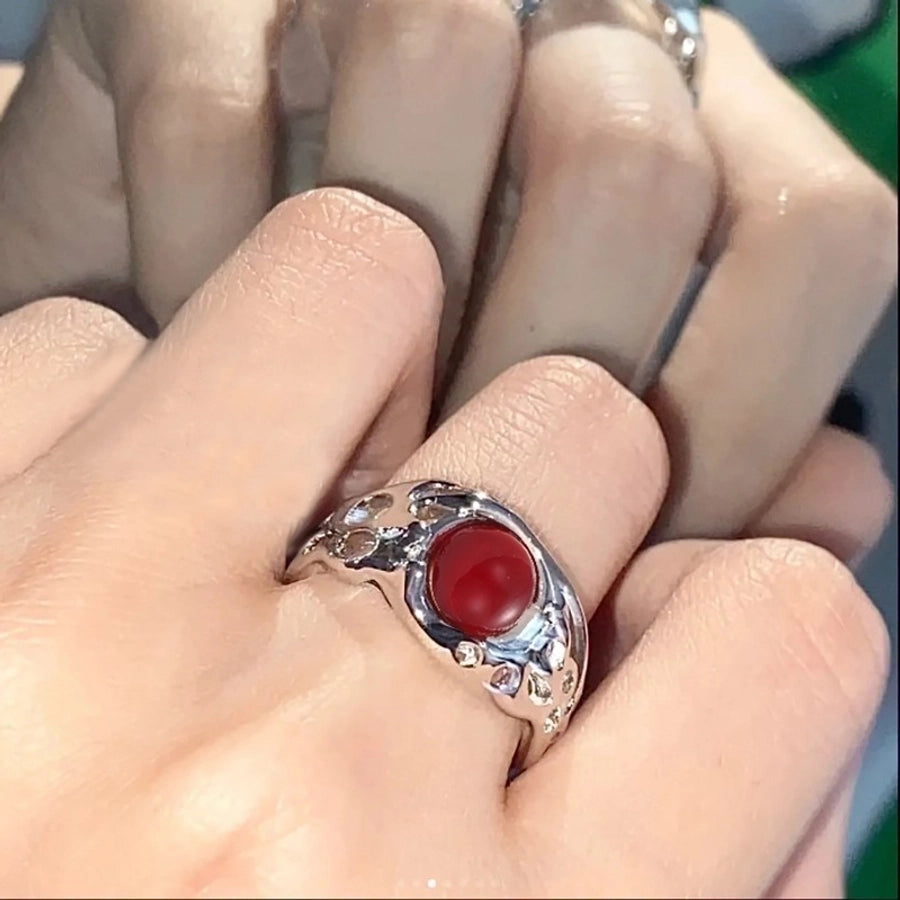Sleek Hollow Zircon Ring