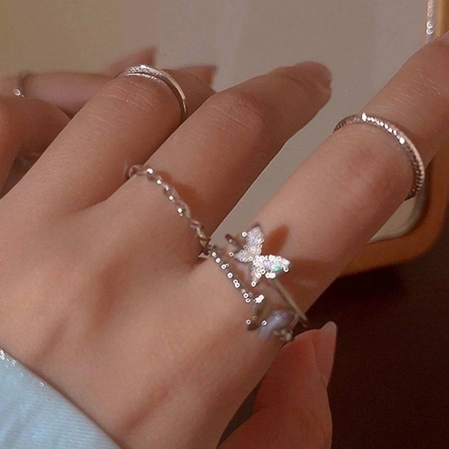 Sleek Hollow Zircon Ring