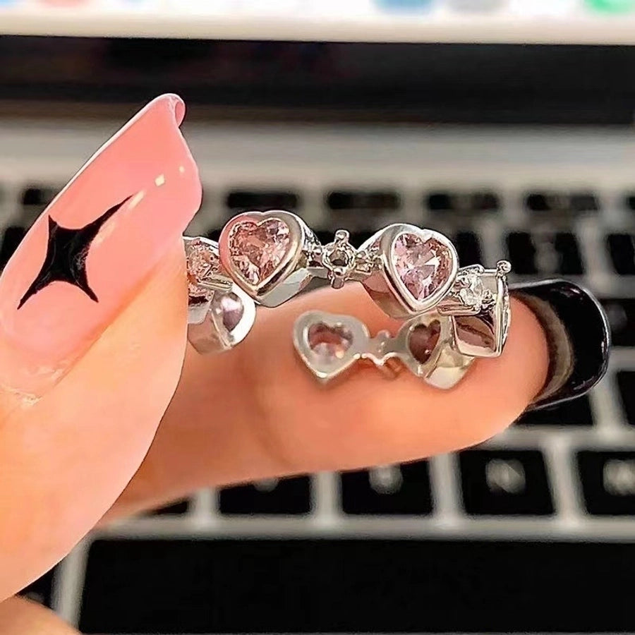 Sleek Hollow Zircon Ring