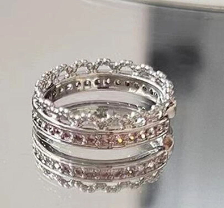 Sleek Hollow Zircon Ring