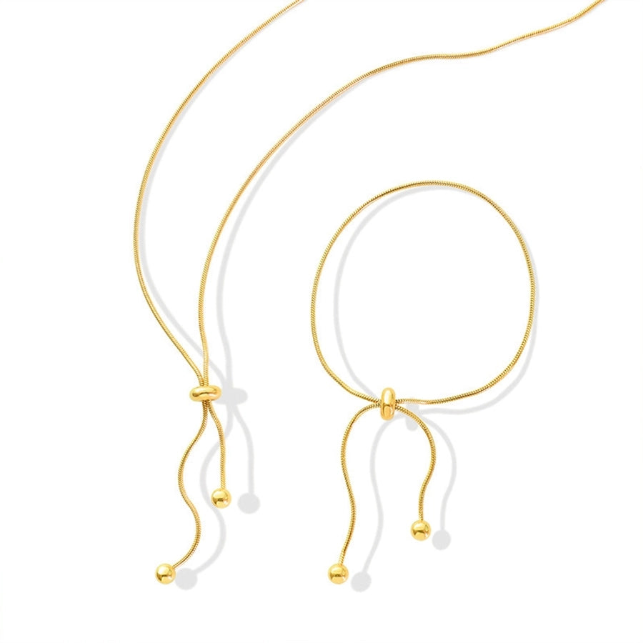 Elegant Solid Color Gold Bracelet Necklace