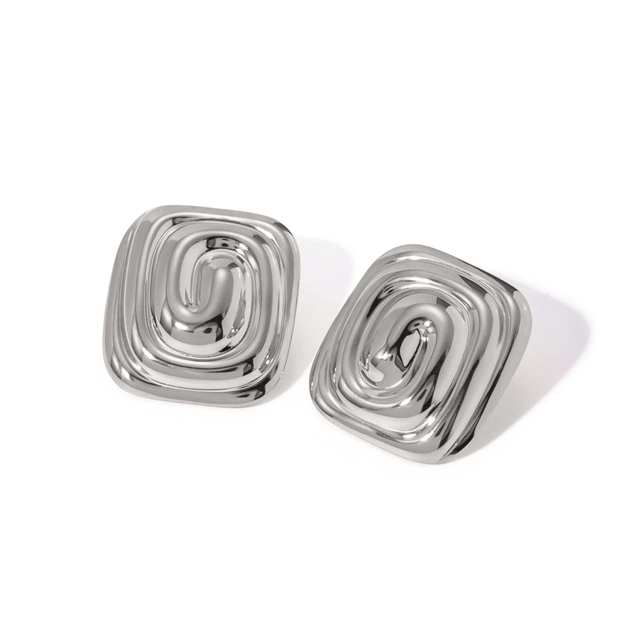 Irregular Spiral Gold Plated Ear Studs