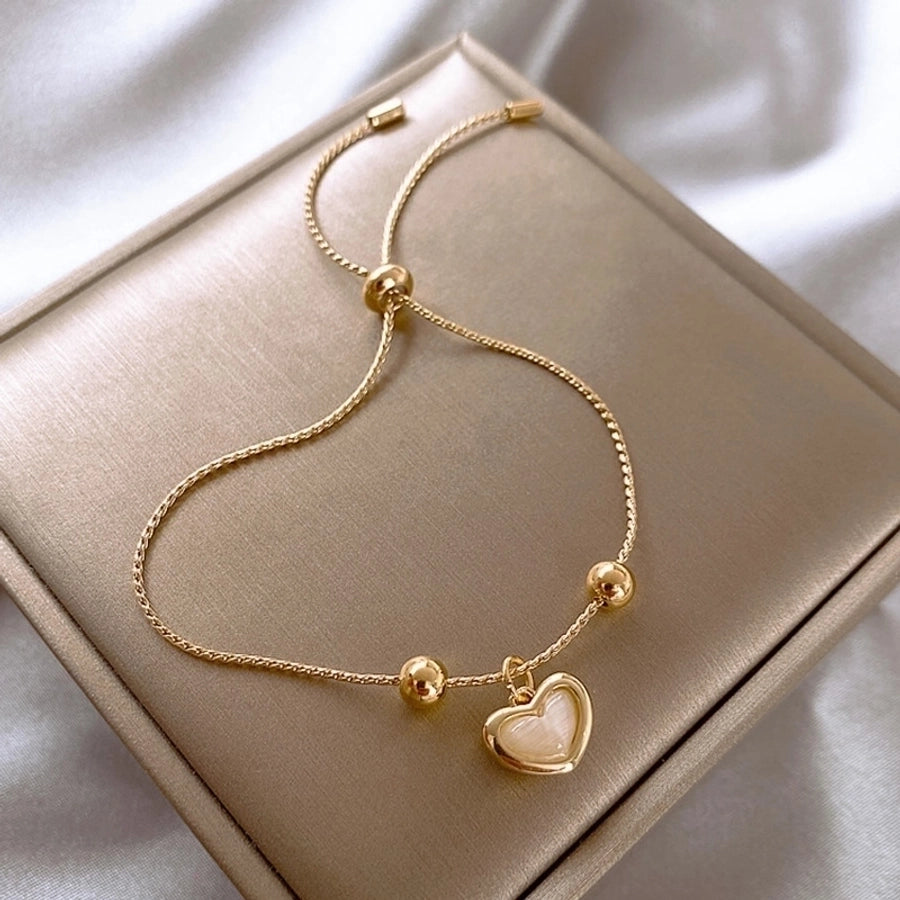 Simple Style Geometric Artificial Gemstones Alloy Chain & Link Bracelets