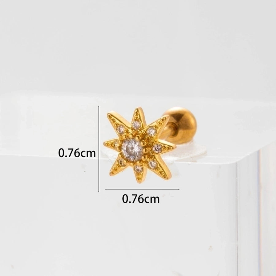 Ear Cartilage Rings & Studs Lady Flower 316 Stainless Steel Copper