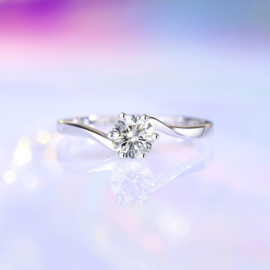 925 Sterling Silver Moissanite Zircon Geometric Rings