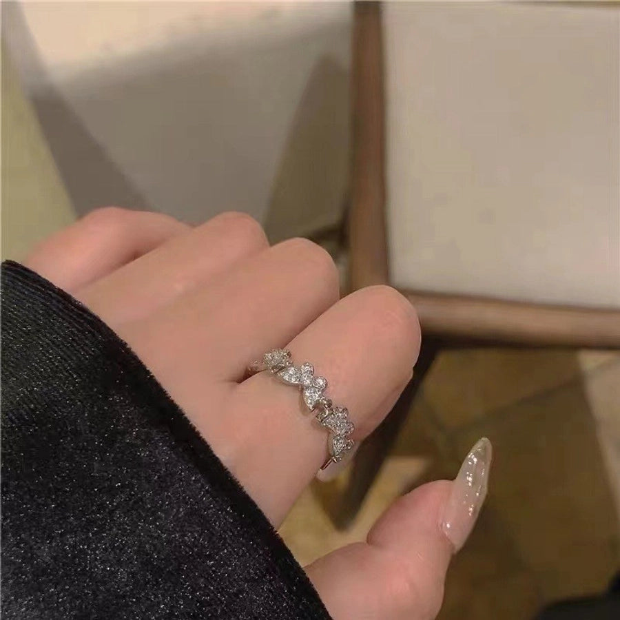 Sleek Hollow Zircon Ring