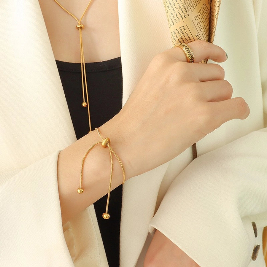 Elegant Solid Color Gold Bracelet Necklace