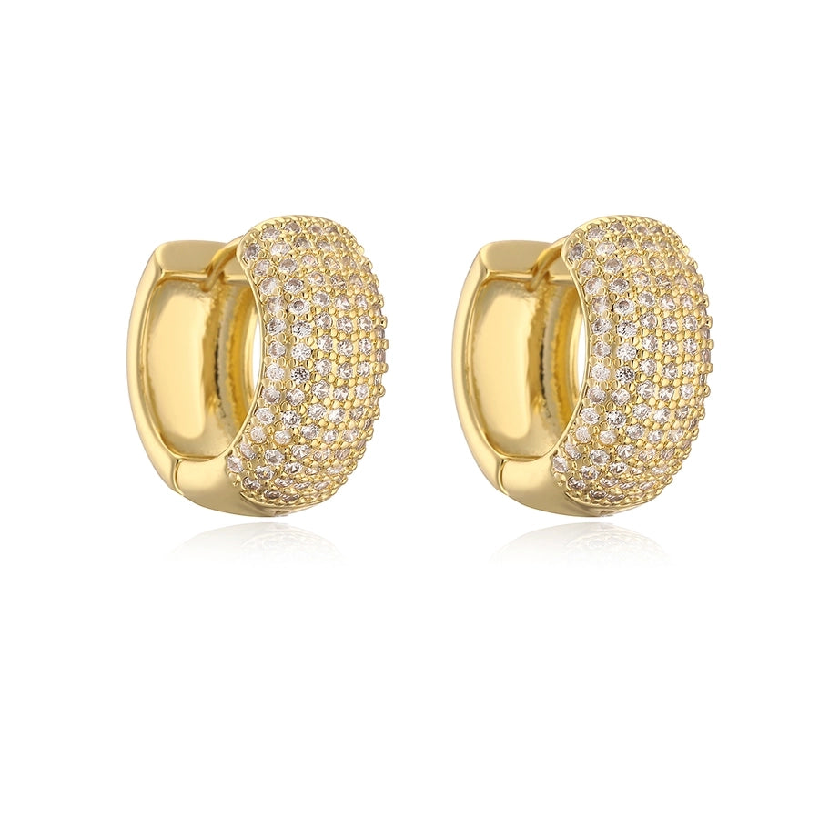Minimalist Zircon 18k gold plated Ear studs