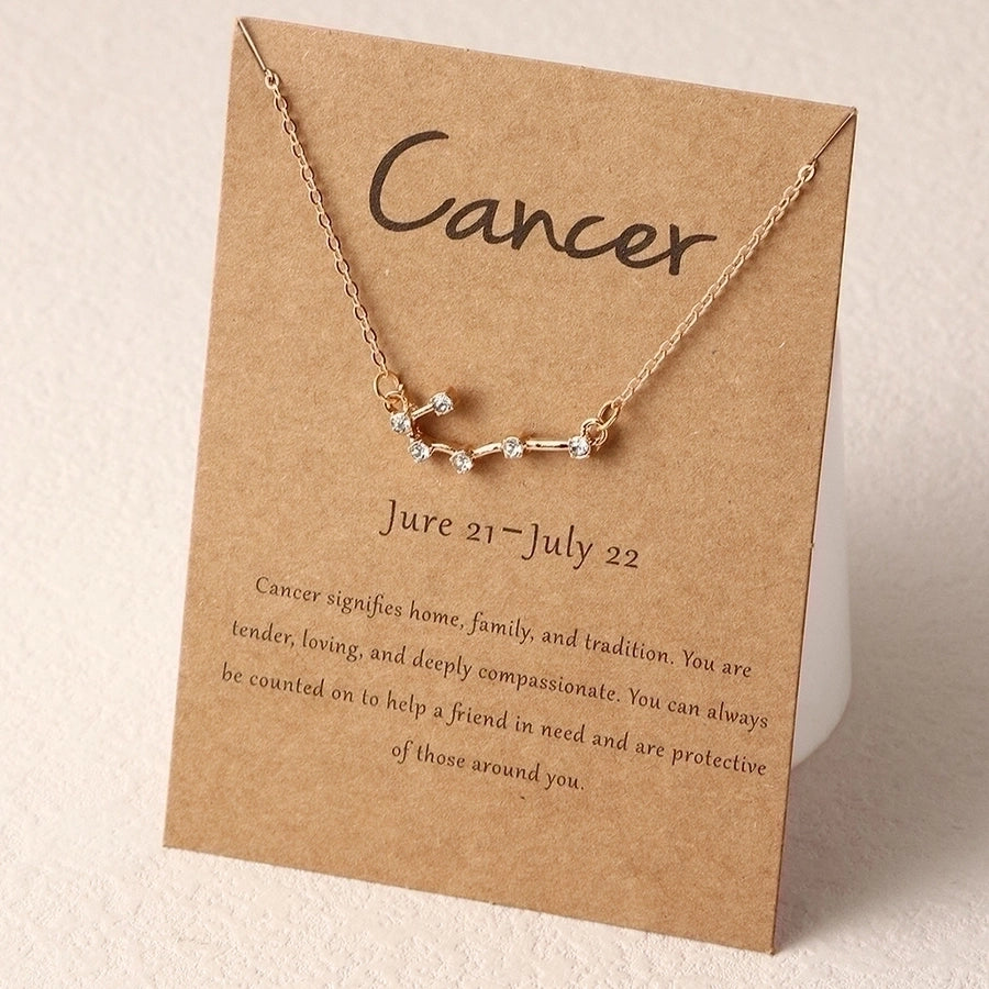 Zodiac signs horoscope alloy plating necklace