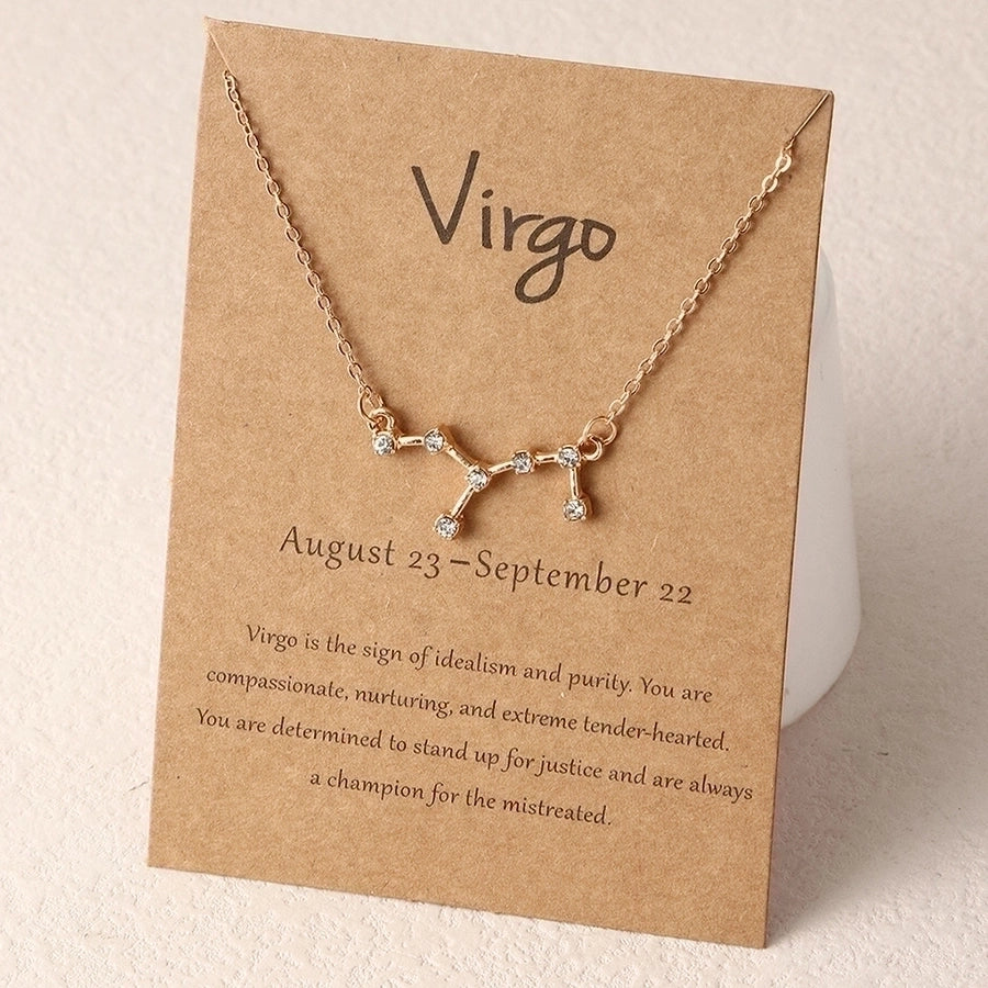 Zodiac signs horoscope alloy plating necklace