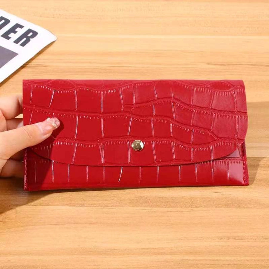 Women's Solid Color Pu Leather Lock Flip Cover Wallets