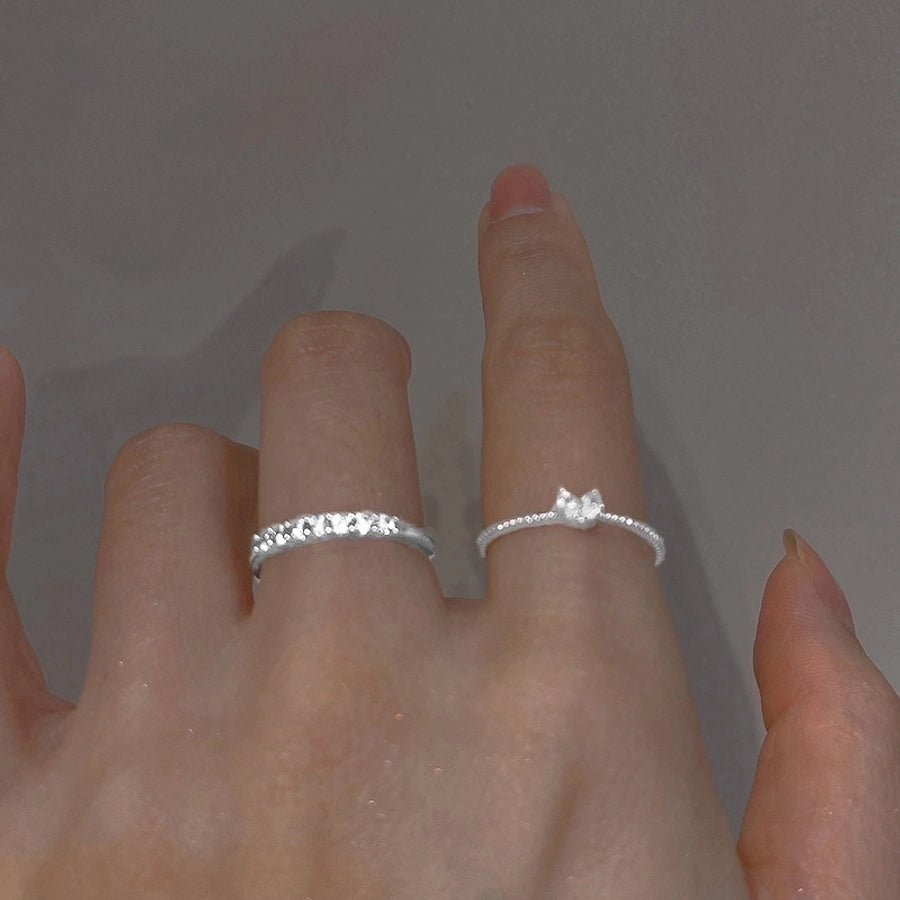 Sleek Hollow Zircon Ring