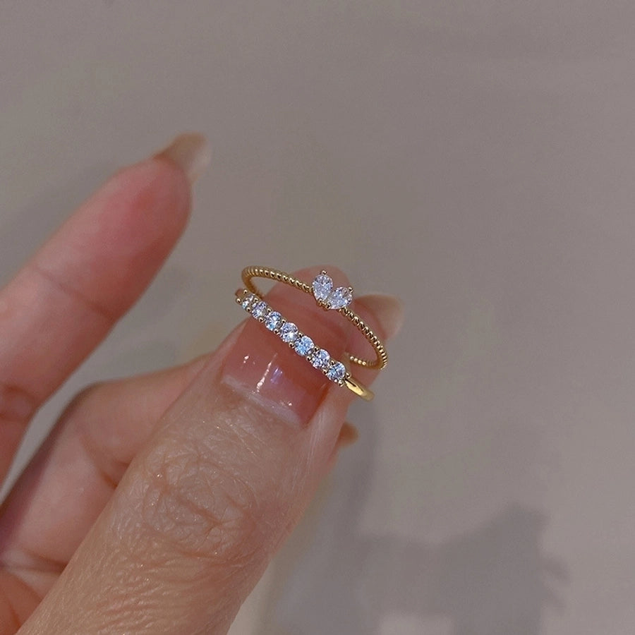 Sleek Hollow Zircon Ring
