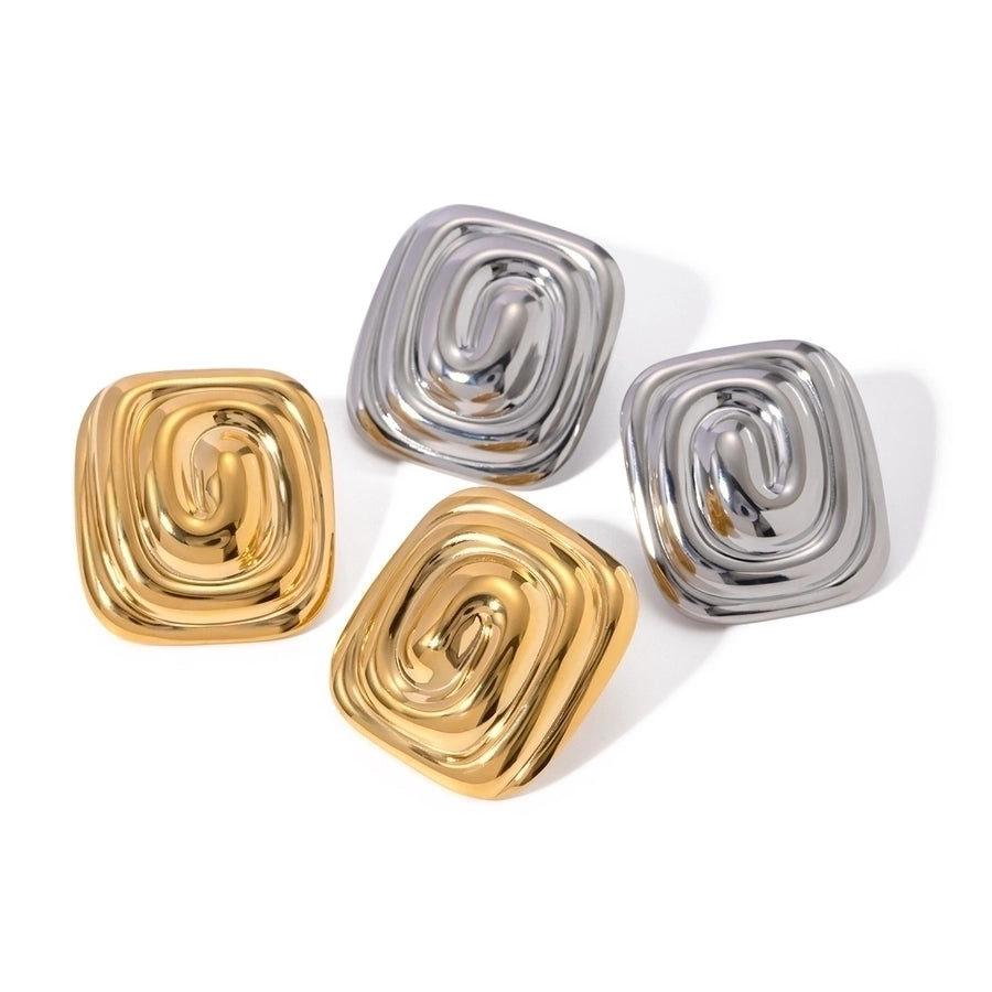 Irregular Spiral Gold Plated Ear Studs