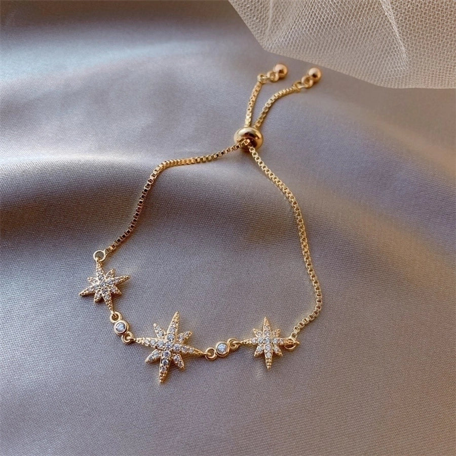 Simple Style Geometric Artificial Gemstones Alloy Chain & Link Bracelets