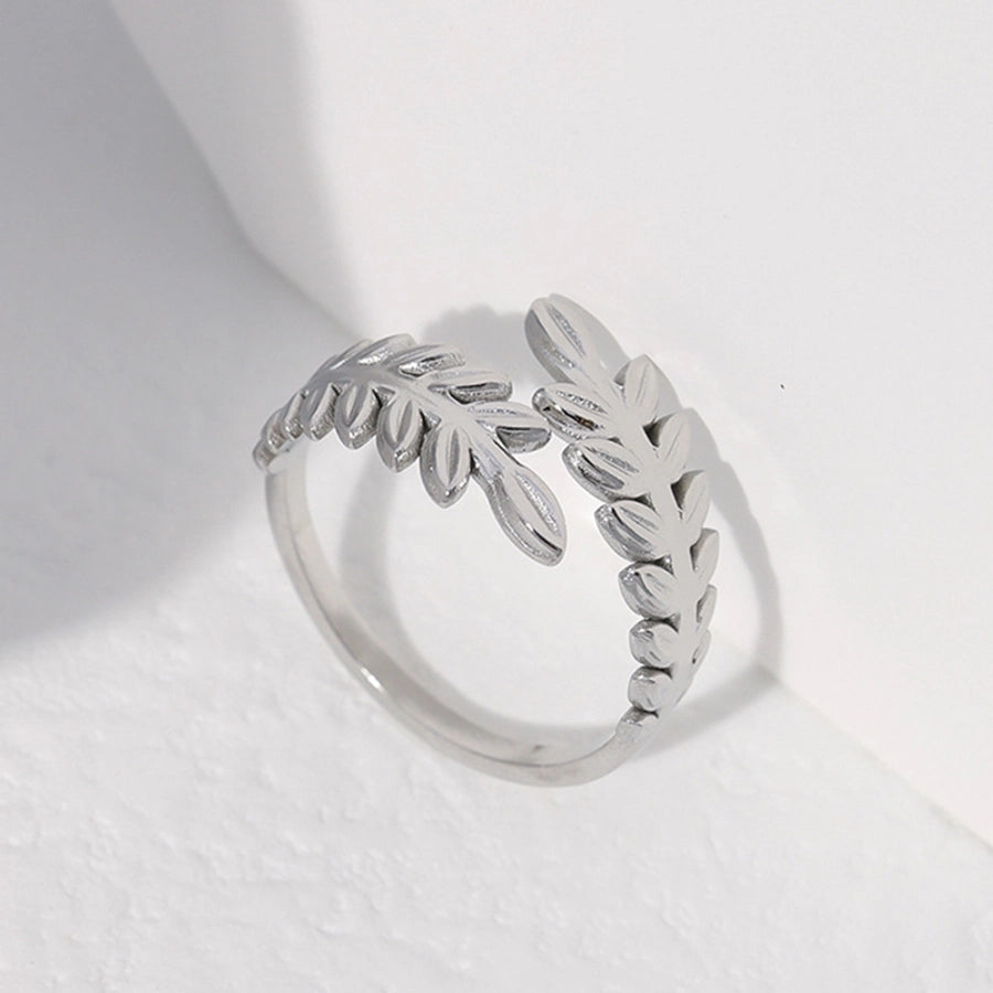 Leaf 18K Gold Plated Open Ring