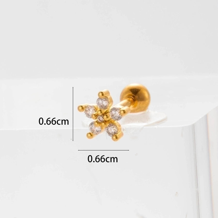 Ear Cartilage Rings & Studs Lady Flower 316 Stainless Steel Copper