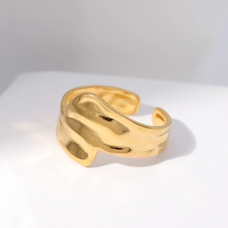 Modern Wave pattern 18K Gold Plated Open Ring
