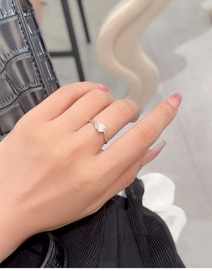 925 Sterling Silver Moissanite Zircon Geometric Rings