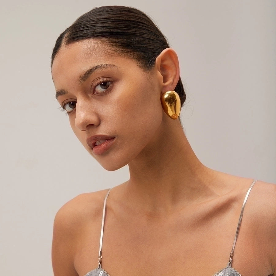 Geometric Gold Plated Ear Studs