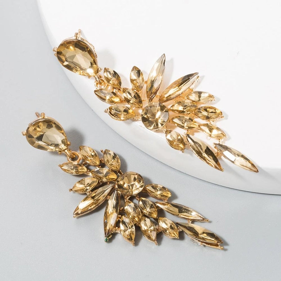 Fashion Water Droplete Artificial Gemstones Drop Earrings