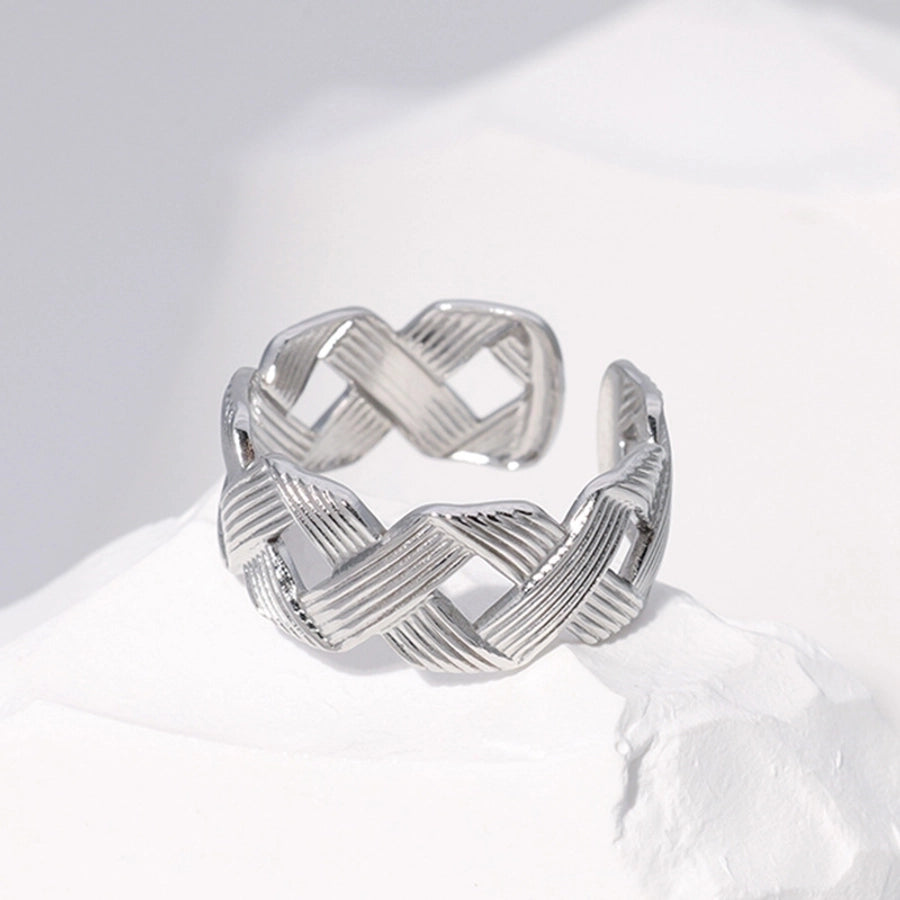Modern Reticulated 18K Gold Plated Open Ring