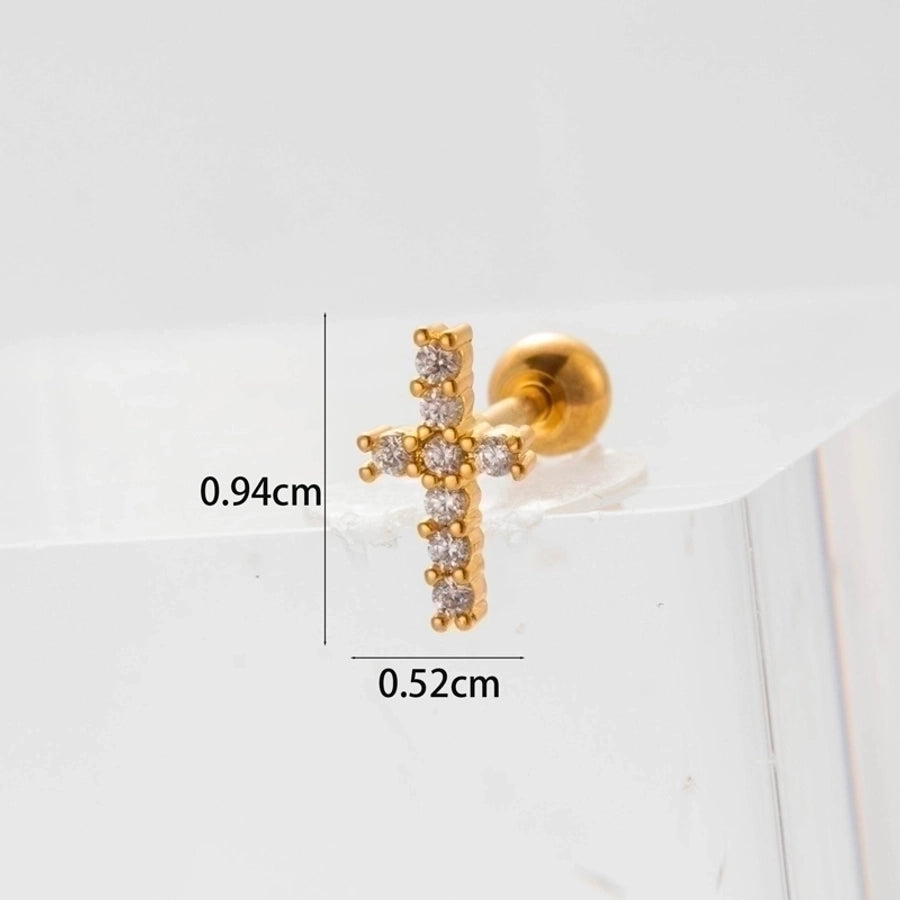 Ear Cartilage Rings & Studs Lady Flower 316 Stainless Steel Copper