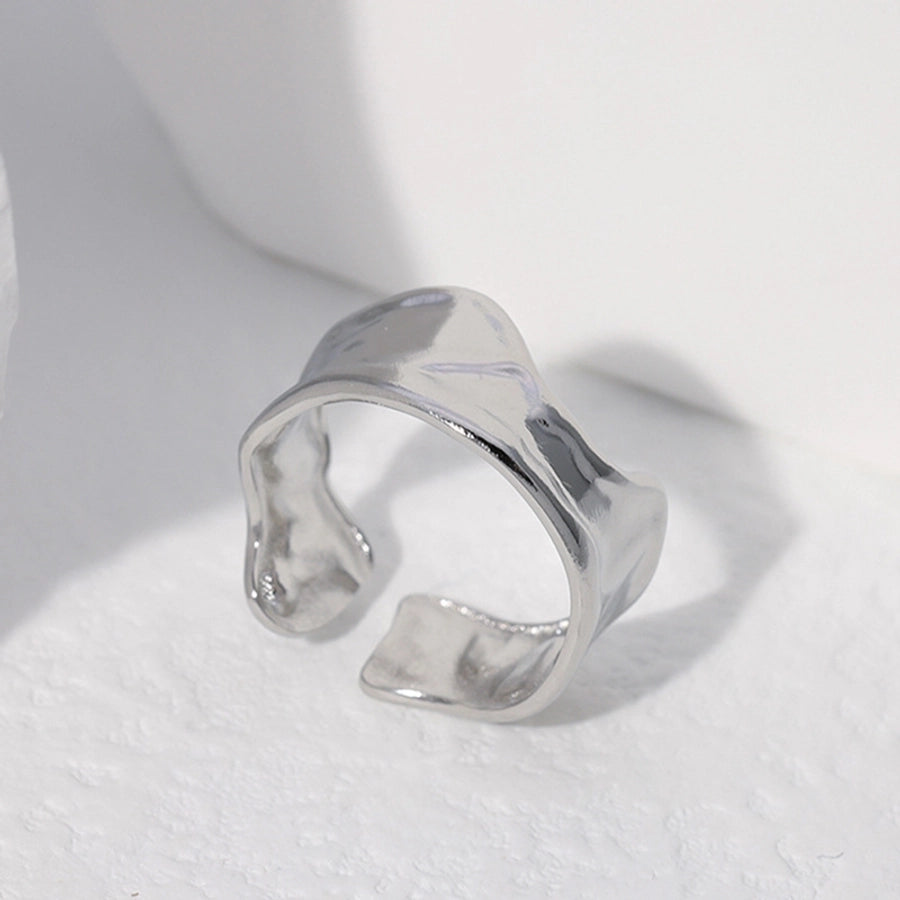 Modern Wave pattern 18K Gold Plated Open Ring