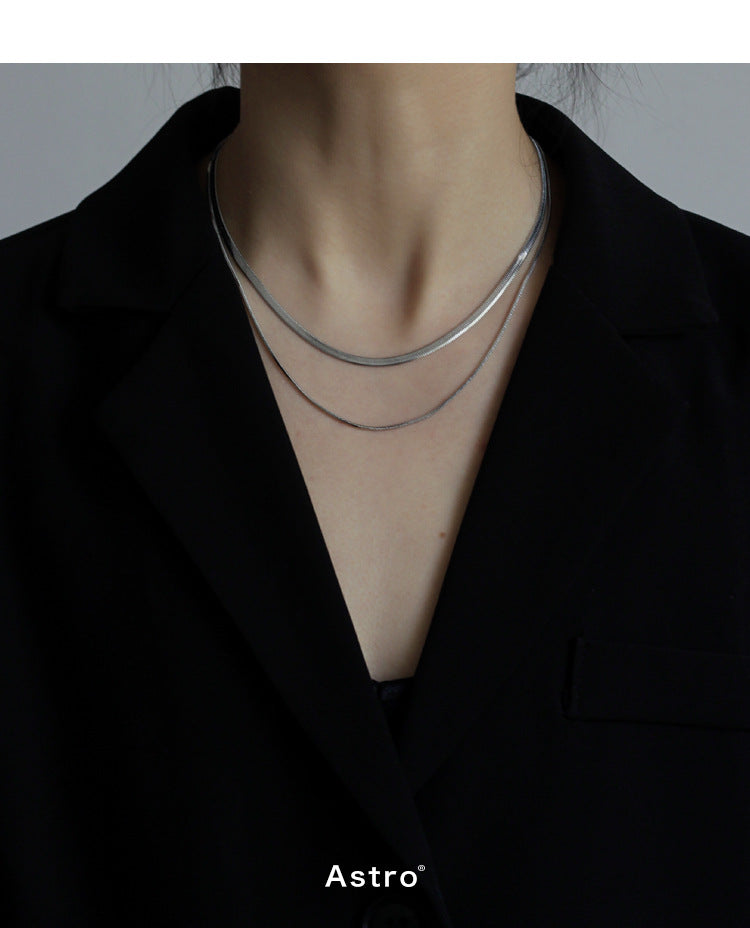 Fashion Geometric Titanium Steel Layered Necklace