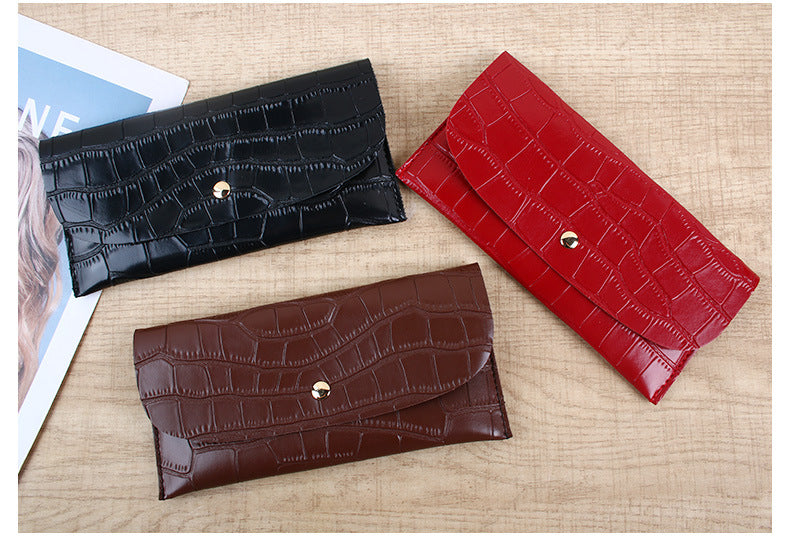 Women's Solid Color Pu Leather Lock Flip Cover Wallets