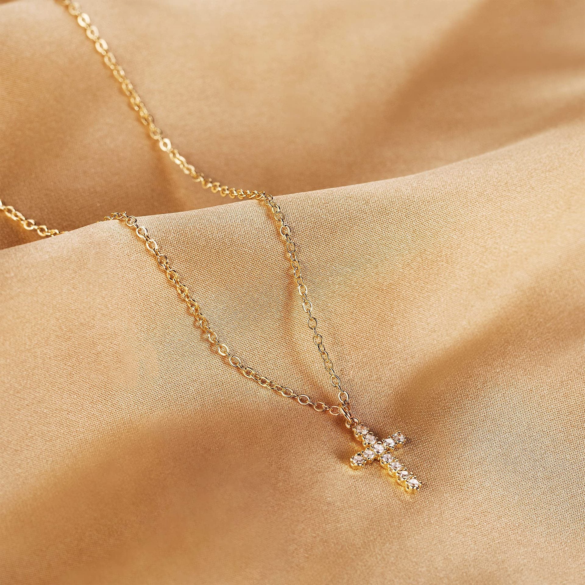 Elegant Cross Zircon Pendant Necklace