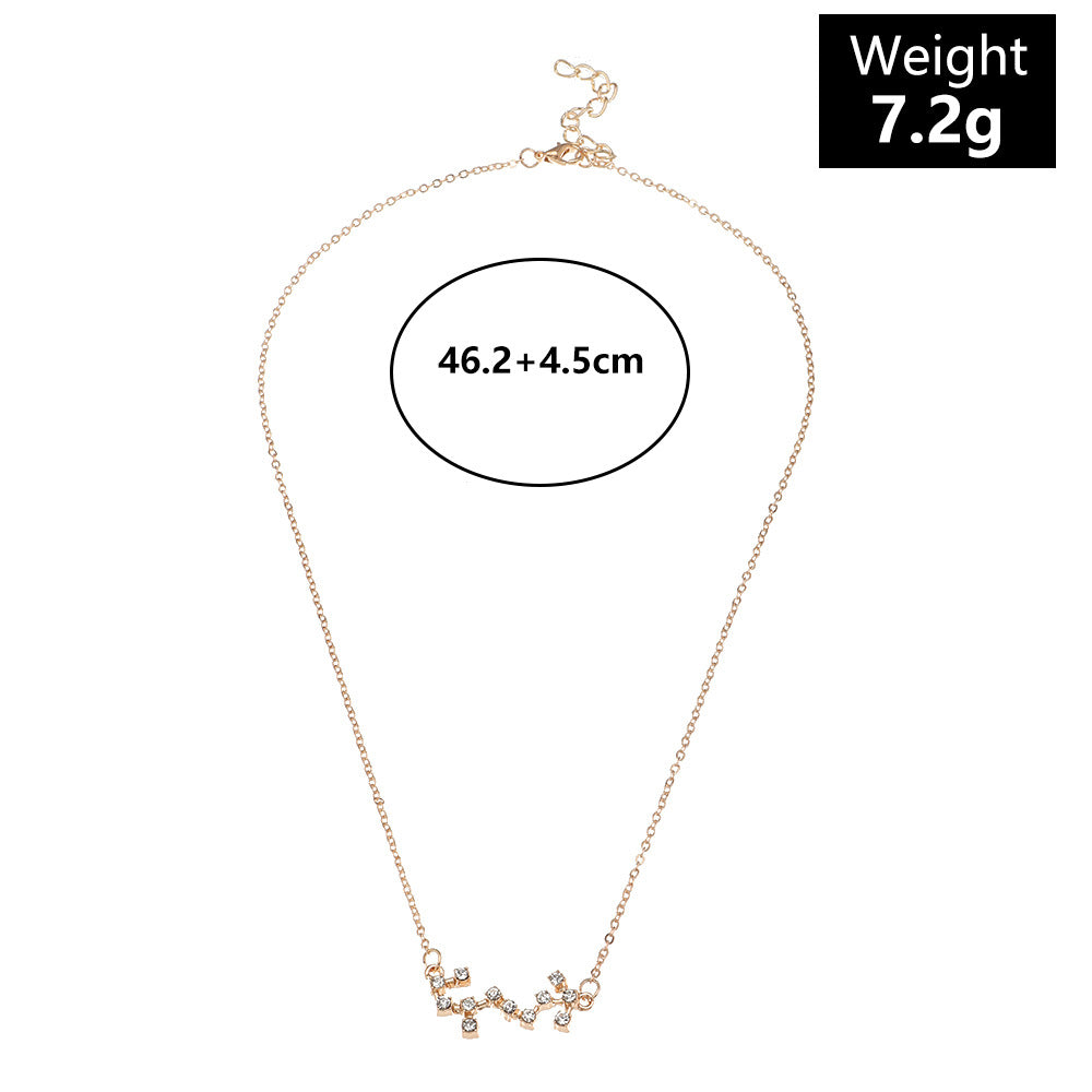 Zodiac signs horoscope alloy plating necklace