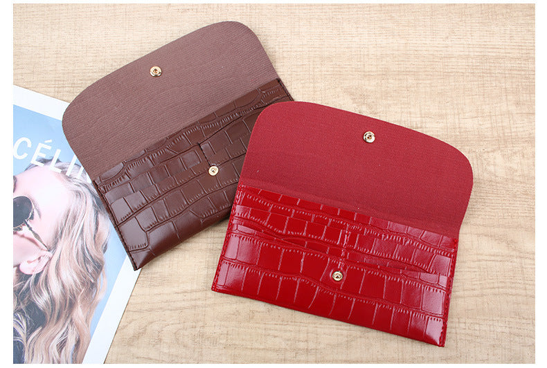 Women's Solid Color Pu Leather Lock Flip Cover Wallets