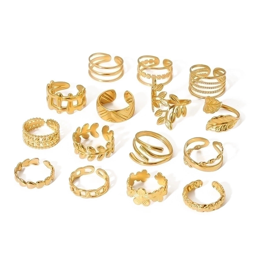 18K Gold Plated Modern Style Plating Geometric Open Rings