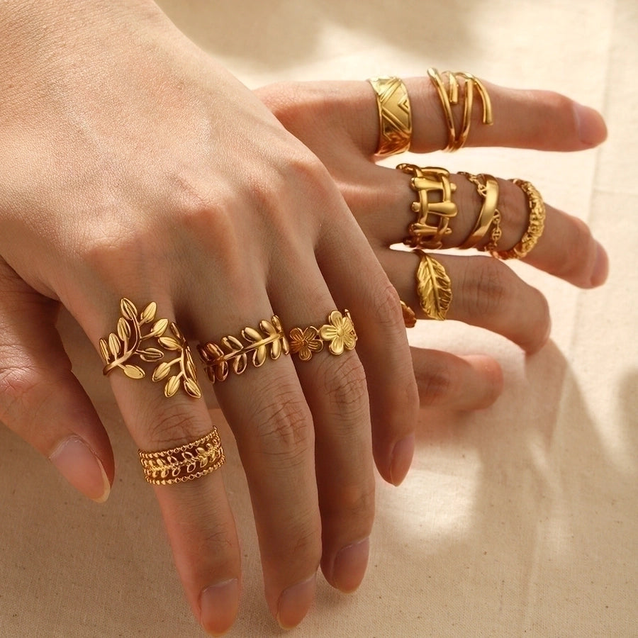 18K Gold Plated Modern Style Plating Geometric Open Rings