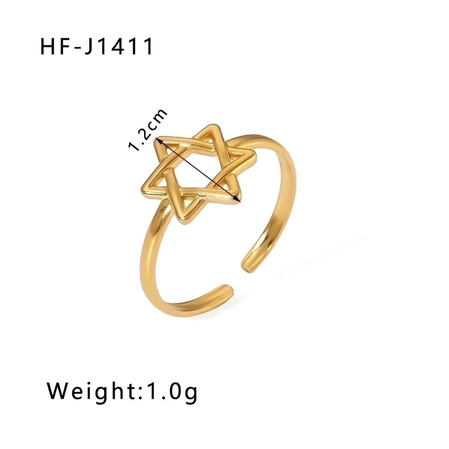 18K Gold Plated Modern Style Plating Geometric Open Rings