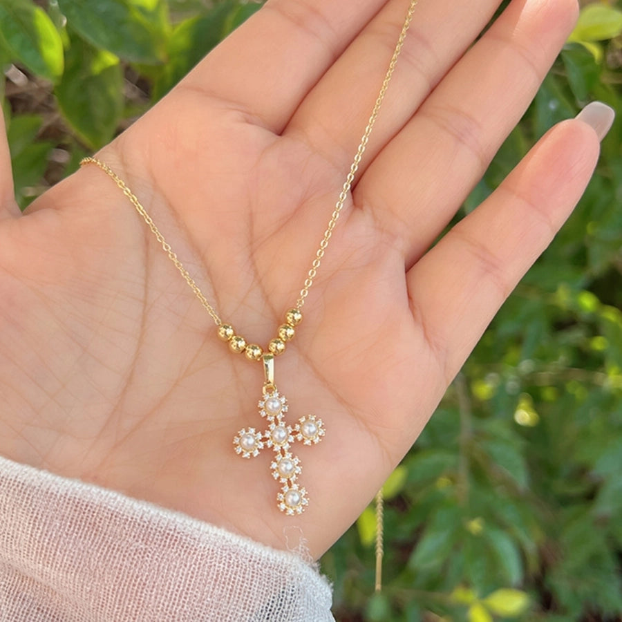 18K Gold Plated Cross Pendant Necklace