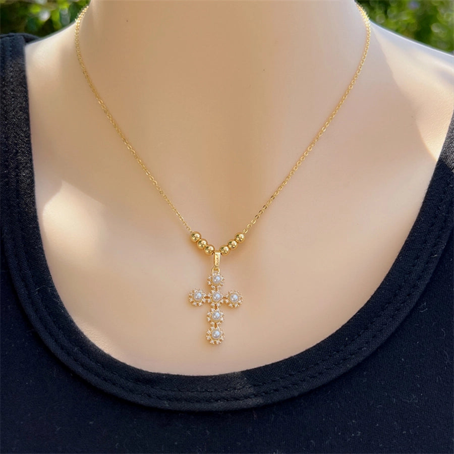 18K Gold Plated Cross Pendant Necklace