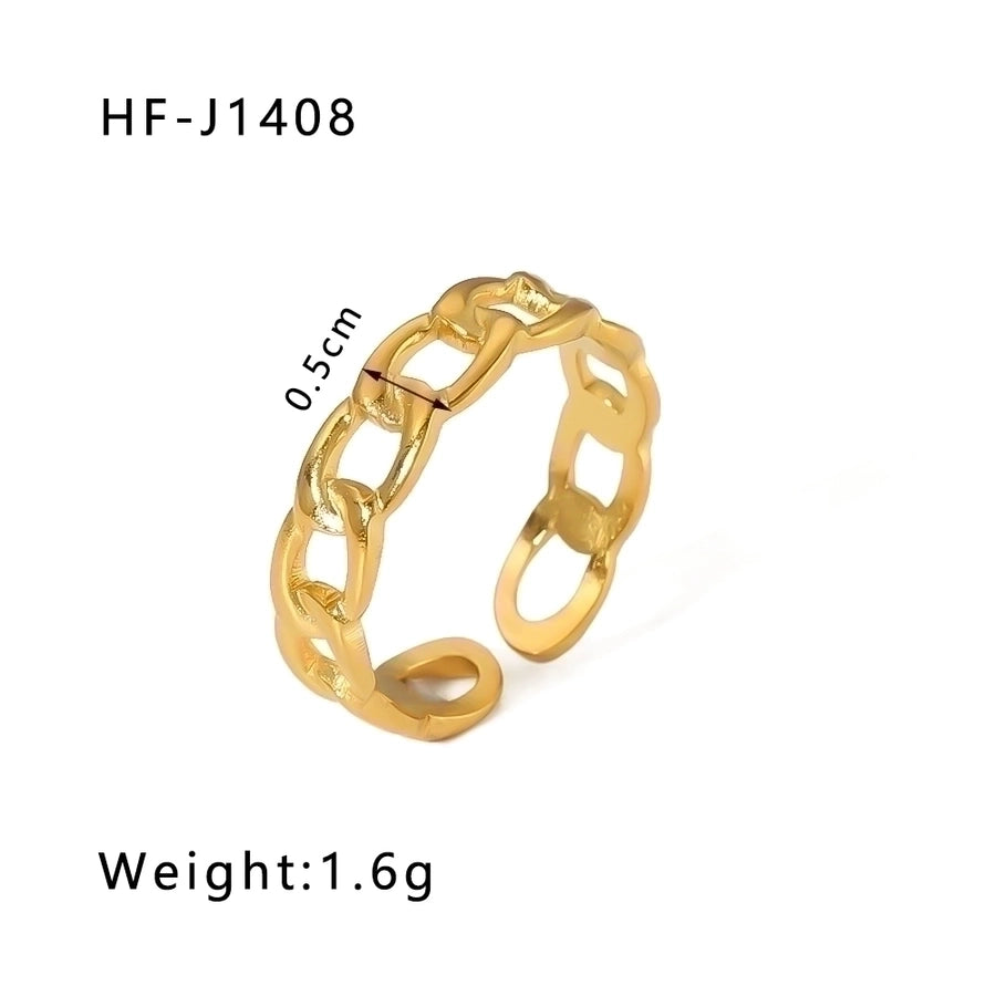 18K Gold Plated Modern Style Plating Geometric Open Rings