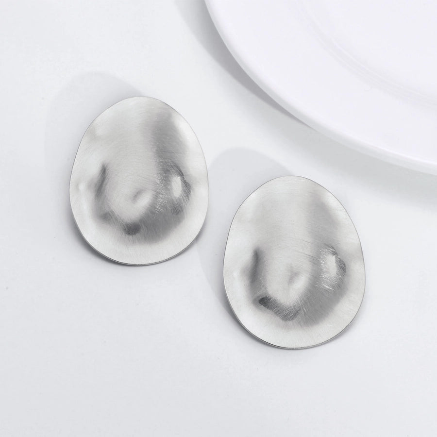 Oval Plating 18K Gold Plated Ear Studs