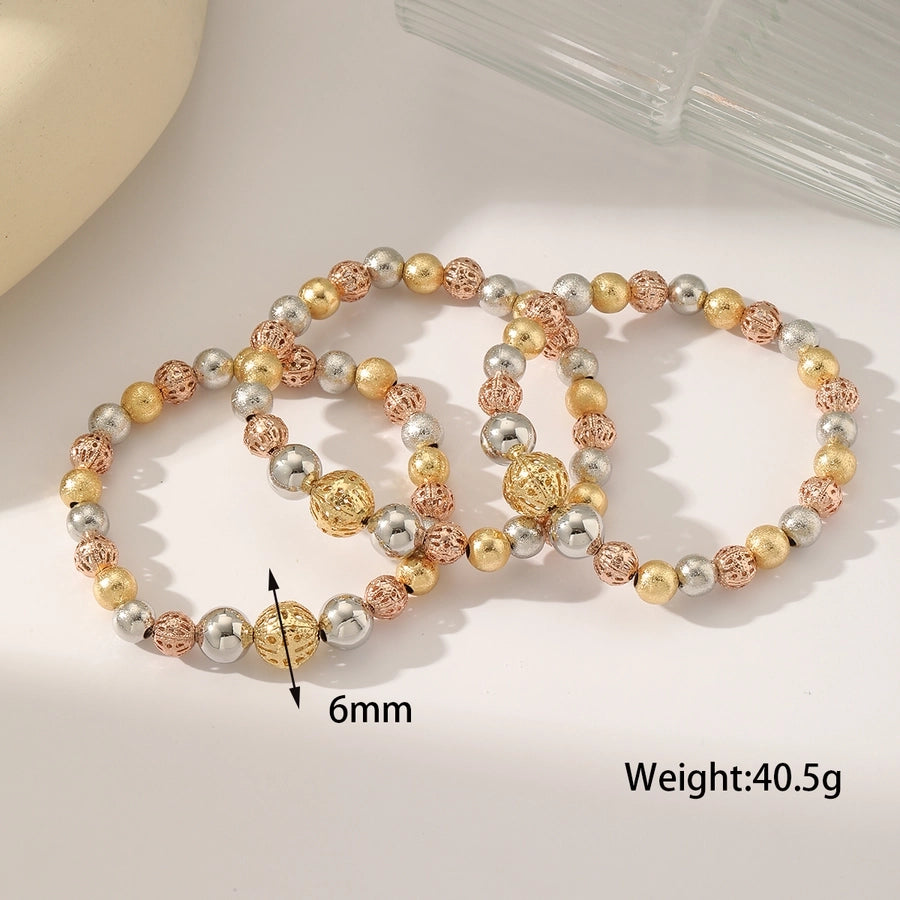 Modern Style Artistic 18K Gold Plated Hollow Out Bracelets 3 pieces