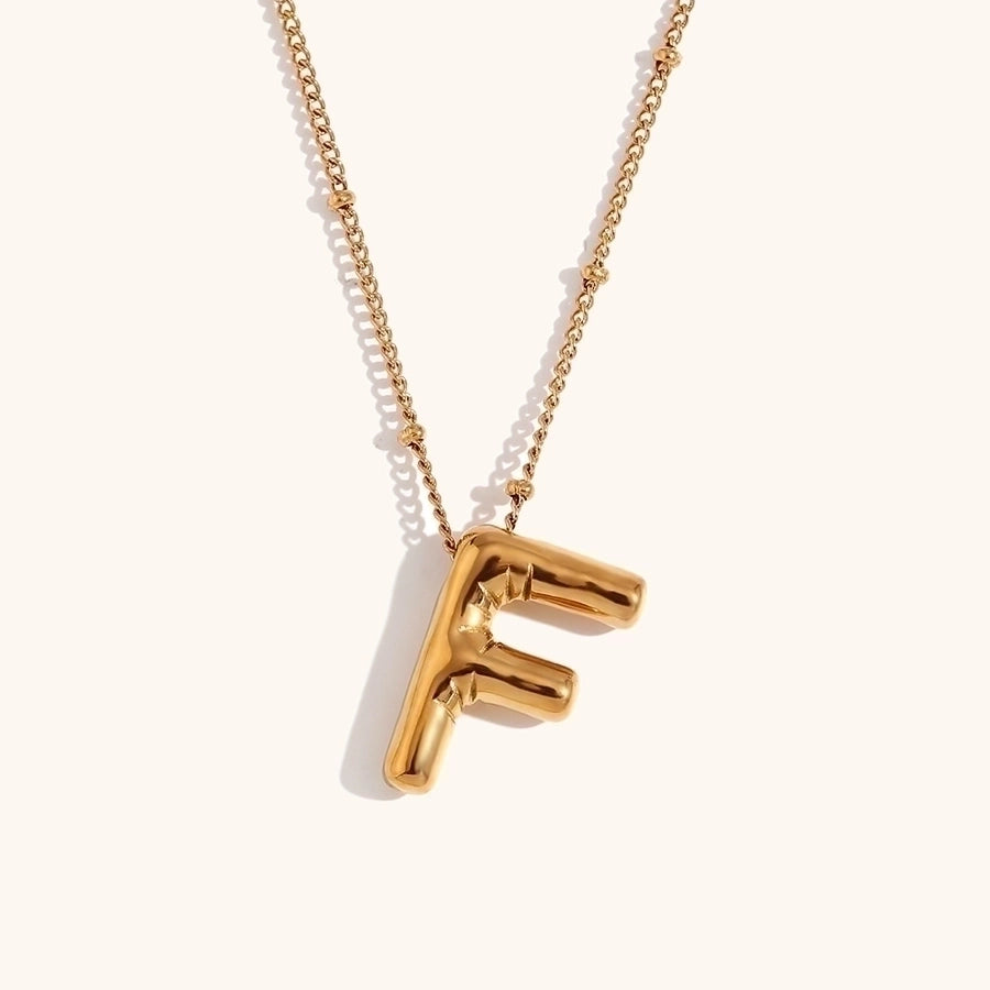 Simple Style Letter 18K Gold Plated Pendant Necklace