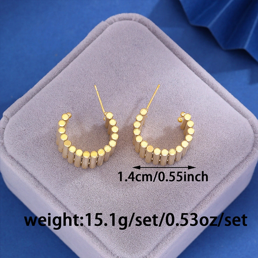 1 Pair Classic Style C Shape Copper Ear Studs