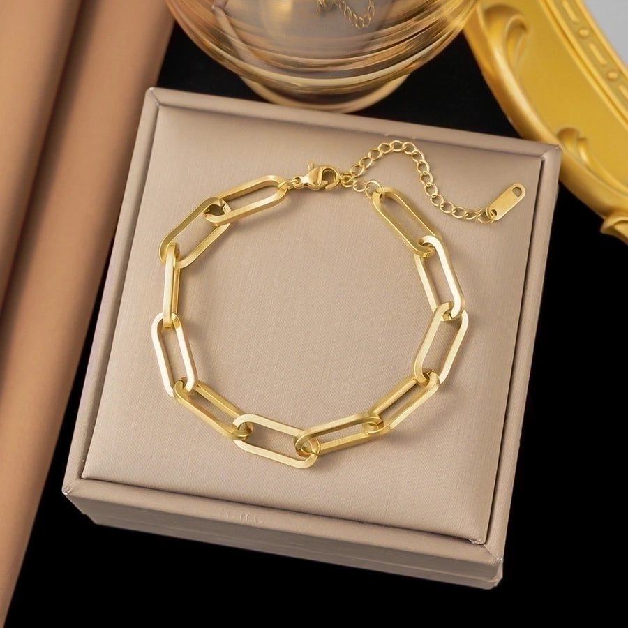 18K Gold Plated Trendy Heart Grain Bracelet Set