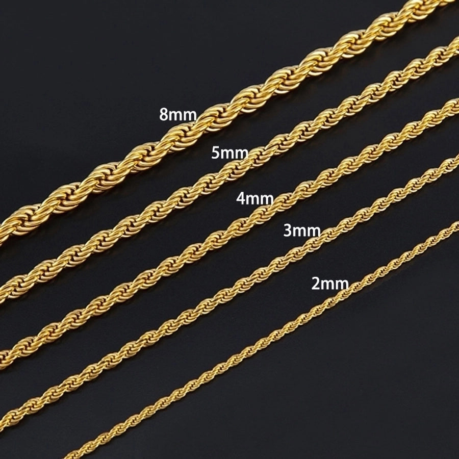 304 Stainless Steel 18K Gold Plated Hip-Hop Chain Geometric Necklace