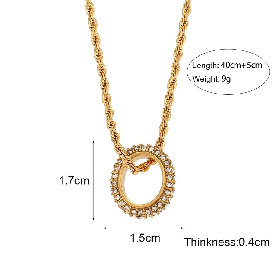 18K Gold Round Zircon Necklace