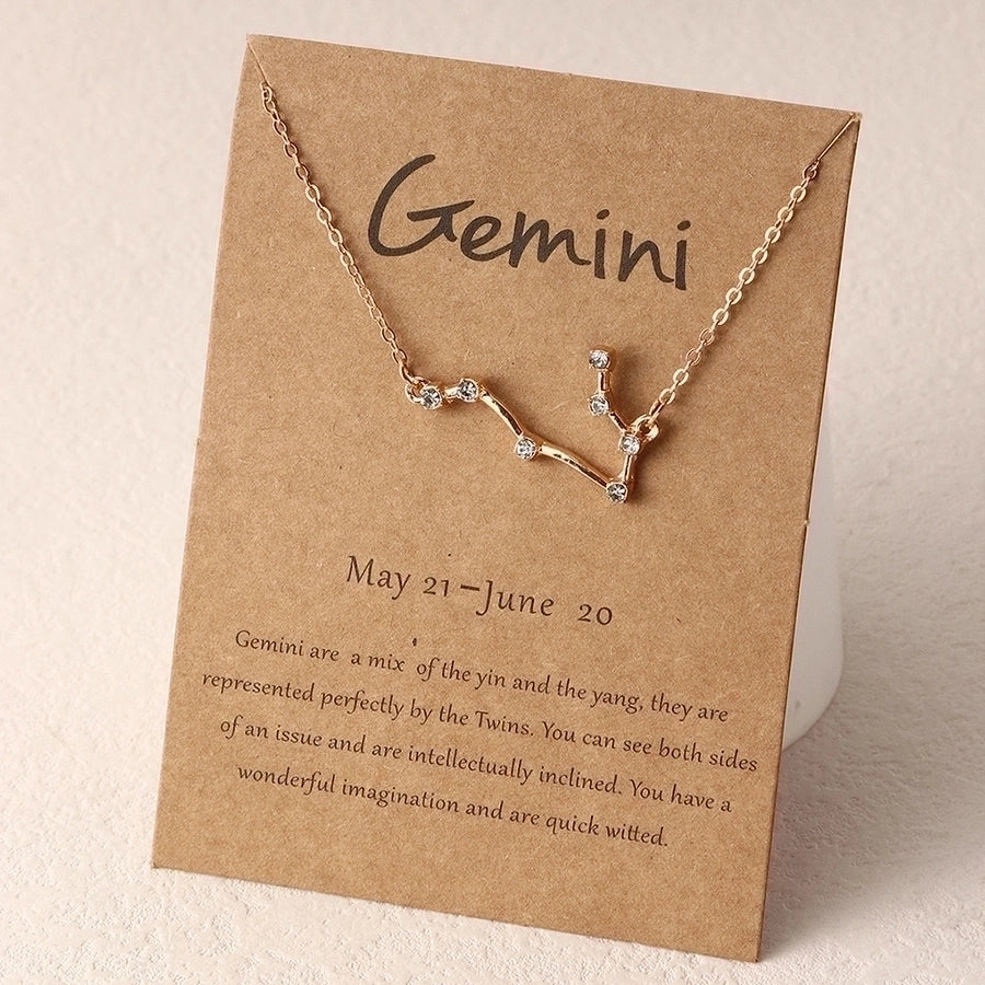 Zodiac signs horoscope alloy plating necklace