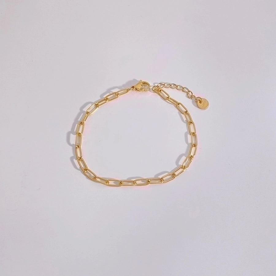 Casual Geometric 304 Stainless Steel 16K Gold Plated White Gold Plated Gold Plated Bracelets In Bulk